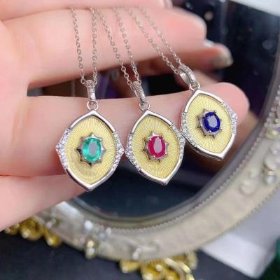 China CLASSIC High Quality Natural Stone Waterproof 925 Sterling Silver Necklace for sale