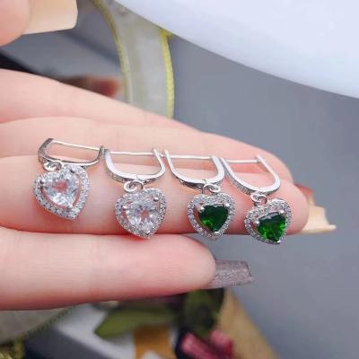 China Factory Supply Hot Sale CLASSIC 925 Quality Hot Sale Sterling Silver Funky Natural Topaz Diopside Earrings for sale