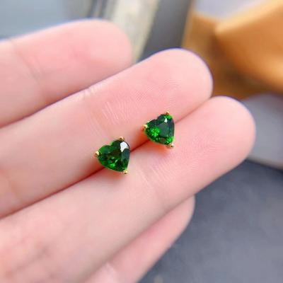 China CLASSIC 2023 Summer Good Prices African Stylish Accessories 925 Sterling Silver Natural Diopside Jewelry Earrings for sale