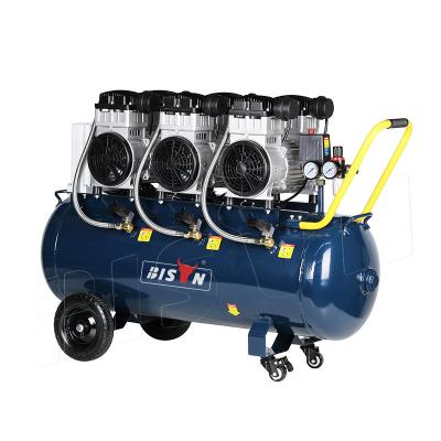 China Bison China Compresor De Aire Silent 6Bar Lubricated Oil Free Air Compressors With CE Switch Panel for sale