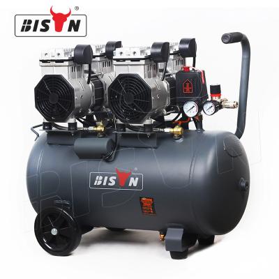 China OIL-LESS Bison China Silent Air Compressor 50L 3Hp Oil Free Durable Using Portable Oil Free Air Compressor Machinery for sale