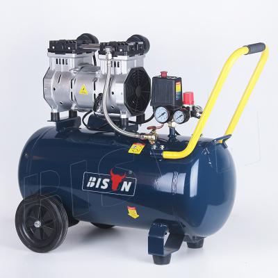 China Bison China Two Stage Low Noise 50 Liter 1.5Kw Lubricated Portable Vertical Air Compressor Oil Free Trade for sale