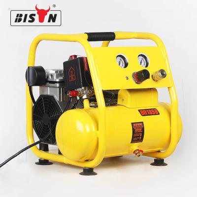 China Bison Small Air Compressor 220V 6L Mini Silent Electrical Oil Free Mobile Air Compressor for sale