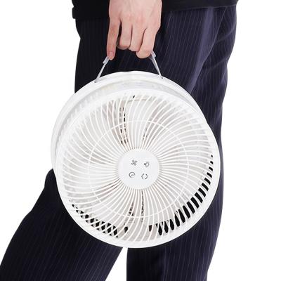 China Household Easy Power 2022 Korea Telescopic Mini 6 Volt Rechargeable Standing Fan With Remote Control Light Battery for sale