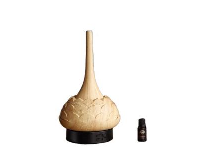 China 17.For Tea Room/Club Room/Zen/Yoga/Bedroom/Office Lotus Shape Good Quality Classic Wood Fragrance Led Portable Wireless USB Car Aroma Diffuser light music game for sale