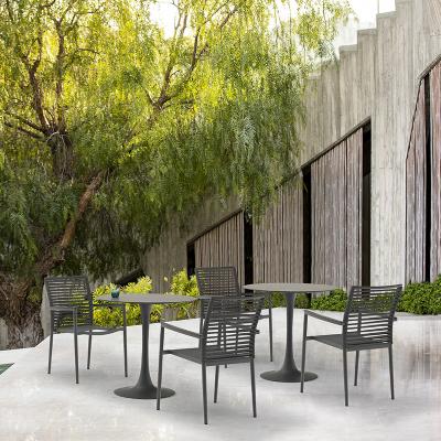 China Eco-Friendly Design New Asian Style High Quality Aluminum Garden Dining Patio Set Furniture Outdoor Dining Table for sale