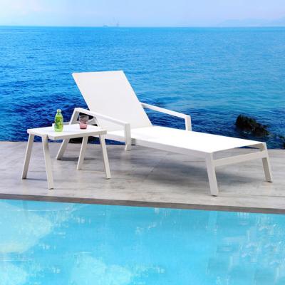 China Reclining Aluminum Sun Lounger Aluminum Frame Metal Frame Bali Sun Sofa Pool Arabian White Sun Loungers Eco-friendly for sale