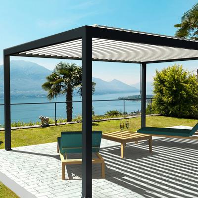 China High quality aluminum remote control louvered retractable aluminum pergola easily assembled price pergolas de aluminio for sale