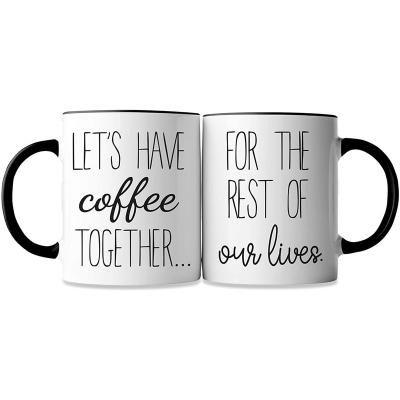 China Sustainable Coffee Mug Set Of 2 Coffee Mug Set - Engagement Gifts For Couples \ Wedding Gift For Couples - Bridal Shower Engaged Bride for sale