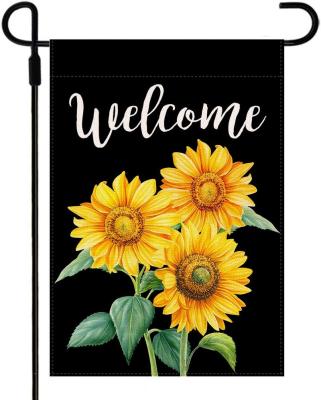 China Country Sunflower Home Garden Flag, Summer Seasonal Fall Outdoor Decoration, Double Sided Watercolor Sunflowers for sale