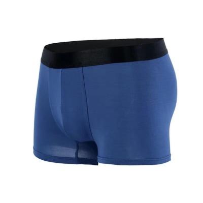 China Antibacterial Men Ice Silk Plus Size Munafie Underwear Brief Boxer Brief Comfortable Breathable Seamless Blue for sale