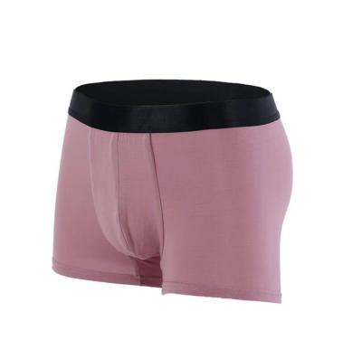 China Antibacterial Men Ice Silk Plus Size Munafie Underwear Brief Boxer Brief Comfortable Breathable Seamless Pink for sale