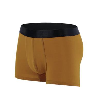 China Antibacterial Men Ice Silk Plus Size Munafie Underwear Brief Boxer Comfortable Breathable Seamless Yellow for sale