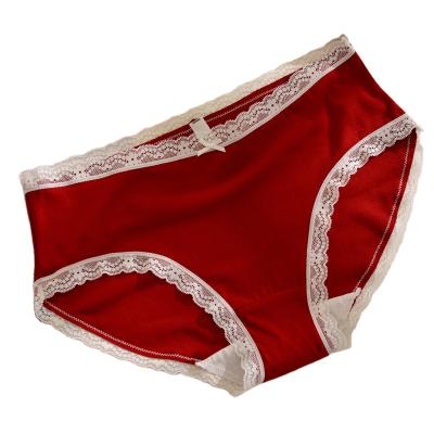 China Antibacterial Women Christmas New Year Holiday Soft Printing Theme Lace Up Comfortable Panties Boyshorts Underwear for sale