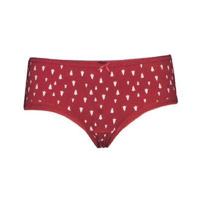 China Women Christmas Tree New Year Holiday Style Polka Dot Cozy Breathable Casual Antibacterial Underwear Boyshort Panties for sale