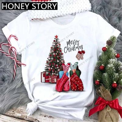 China Anti-Wrinkle Women Christmas New Year Holiday Theme Soft Comfortable Casual T-Shirts for sale