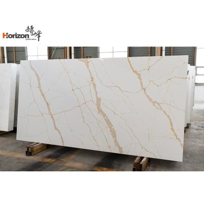 China Durable modern large calacatta slab series artificial quartz stone for kitchen bathroom vanity counter for sale