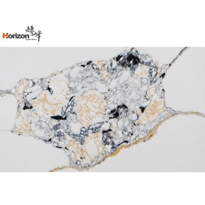 China Horizon 2023 white crystal calacatta quartz slab 2cm sintered stone durable in stock 20mm artificial stone soapstone quartz slab for sale