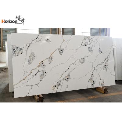 China Horizon 2cm Durable Artificial Quartz Slab 2023 Quartz Alabaster Stone Slab 2023 for sale