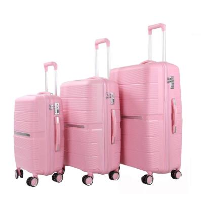 China Wholesale Price Fashionable Cheap Trolley Suitcases Set pp Moving Luggage With Spinner Wheels for sale