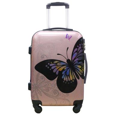 China FASHION Trendy BUTTERFLY PATTERN PRINTED CHEAP PRICE ABS PC LUGGAGE SET for sale