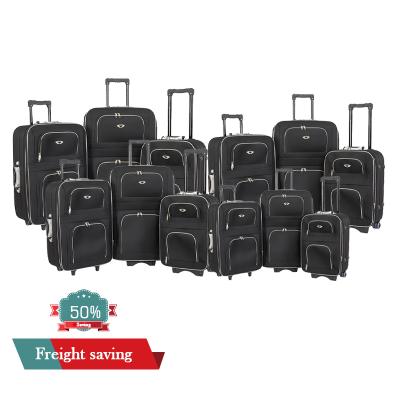 China SKD 12PCS Bottom Travel Cases Luggage Set Carry On Luggage Space Saving Soft Luggage Assembly Case for sale