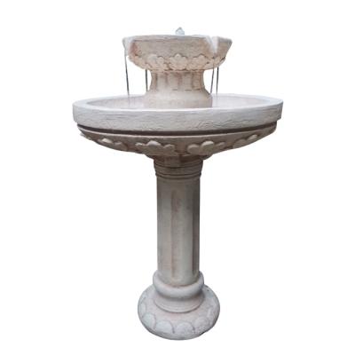 China Factory Production Solar Powered Outdoor Fiberglass Fountain Bird Bath Big For Outdoor Garden High Quality Traditional Resin for sale