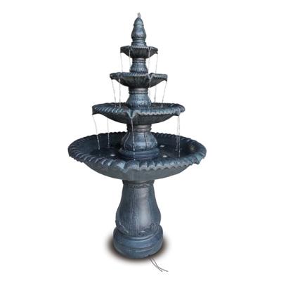 China Best Selling Outdoor Resin Solar Powered Water Features Fountain Garden Decoration Accessories Antique Western Classic Design for sale