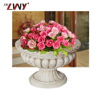 China Outdoor Garden Resin Standing Decorative Flower Pot for sale