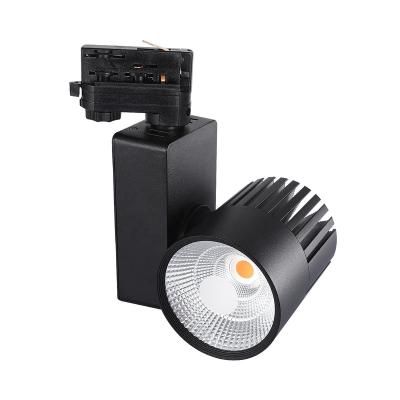 China Modern Adjustable Aluminum Spot Light 40W LED Black Body Track Lights Magnetic Track Light for sale