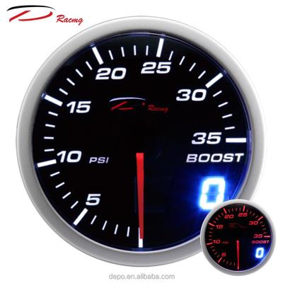 China 60mm Dual View 35PSI Analog + Digital Stepper Motor Auto Racing For Car Vehicle Boost Turbo Gauge Car Meter 52mm for sale