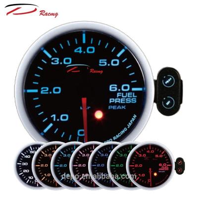 China 60mm 7-Color Aluminum Fuel Pressure Meter With Sensor Stepper Motor Auto Gauge Depo Racing Gauge for sale