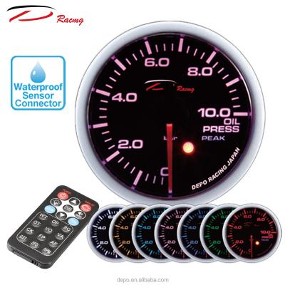 China 52mm Aluminum 7 Color Oil Pressure Gauge With Remote Controller for sale