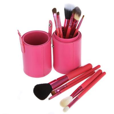 China Angular Blush Your Own Brand Travel Make Up Brushes 12pcs Private Label Makeup Set Brushes With Cylinder Pouch for sale