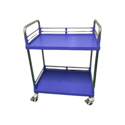 China Plastic Cheap Price Medicine Two Layers Hand Trolley Emergency Cart ABS Platform for sale