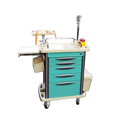 China Hot Selling Medical Emergency Trolley Product Trolley Hospital Emergency Carts Crash Cart With Silent Castors for sale