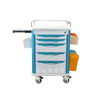 China Anethesia Cart Cart Home To Inquiry Price ABS Medical Hospital Cart Drug Cart With 5 Drawers for sale