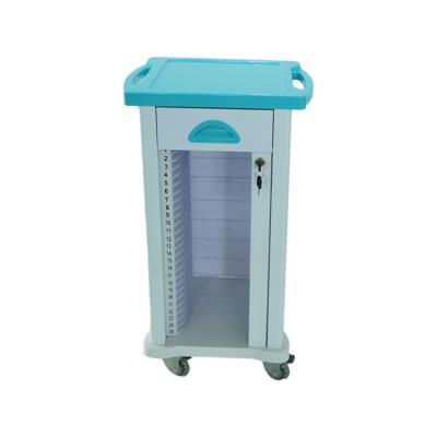 China For Record Cart Wholesale High Quality 25 Grids Medical Record Rack Hospital Trolley Cart-Medical for sale