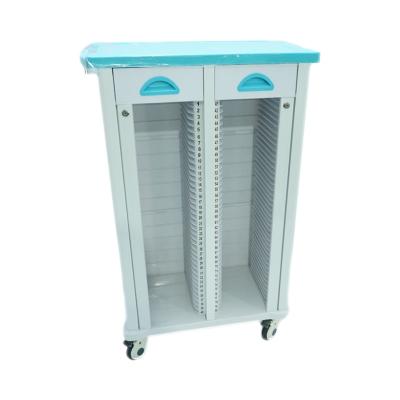 China For 80 grids patient recorder trolley factory direct sale double row high quality service trolley medical records rack for sale