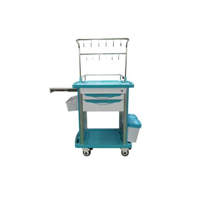 China Wholesale High Quality Anethesia Cart Hospital Emergency Transfusion Infusion Cart Trolley with 2 Drawers for sale