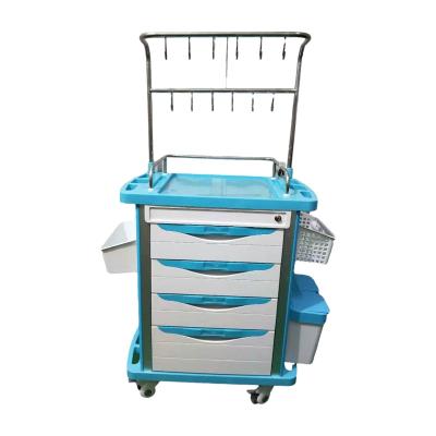 China Green High Quality Anethesia Trolley Cart Hot Selling Hospital Emergency ABS Anesthesia Equipment Trolley Trolley for sale