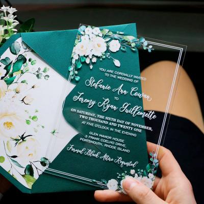 China 2021 Lightweight Wedding DIY Decor Luxury Custom Invitations Card Clear Acrylic Wedding Invitations Card for sale