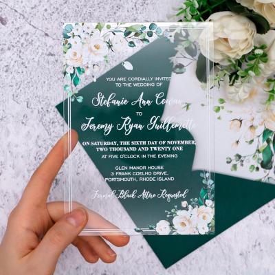 China Lightweight Acrylic Clear Invitation Wedding Decor DIY Invitations Card Acrylic Card OEM Personalization for sale