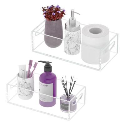 China Clear Acrylic Tea Toilet Paper Box Bathroom Decor Tray Organizer Holder for Bathroom Kitchen Home for sale