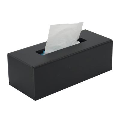 China Durable Custom Printed Logo Black Acrylic Tissue Box Cover / Car Tissue Box Holder for sale