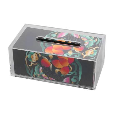 China Rectangle Room Rectangle Tissue Box Durable Acrylic Cover Holder Clear Tissue Dispenser Box for sale