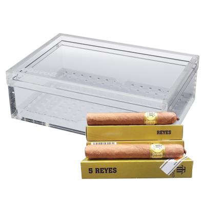 China Custom Rectangular Cigar Storge High OEM Cigar Humidor Cigar Box Cigar Humidor Clear Acrylic Case With Lid for sale