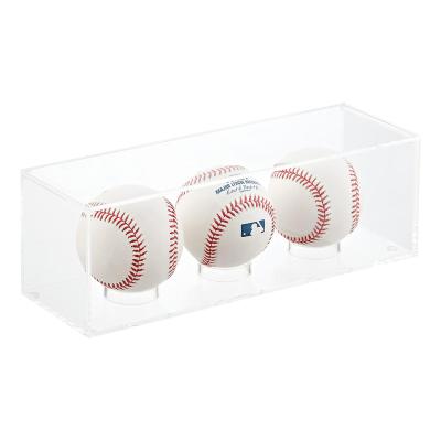 China Custom retail stores shape acrylic display rack collection box sporting goods showcase for baseball for sale