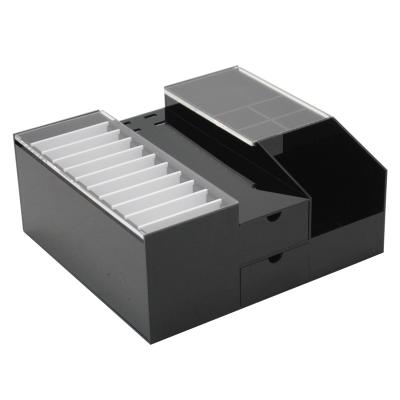 China New Design Eyelash Case Lash Tray Organizer Acrylic Extension Acrylic Lash Tray Organizer with Double Drawer for sale