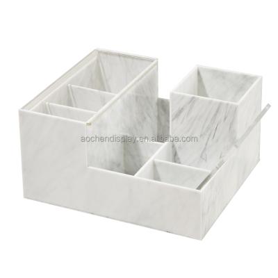 China Lash Cart Organizer Luxury Marble Lash Cart Organizer Extension Eyelash Tray Organizer for sale